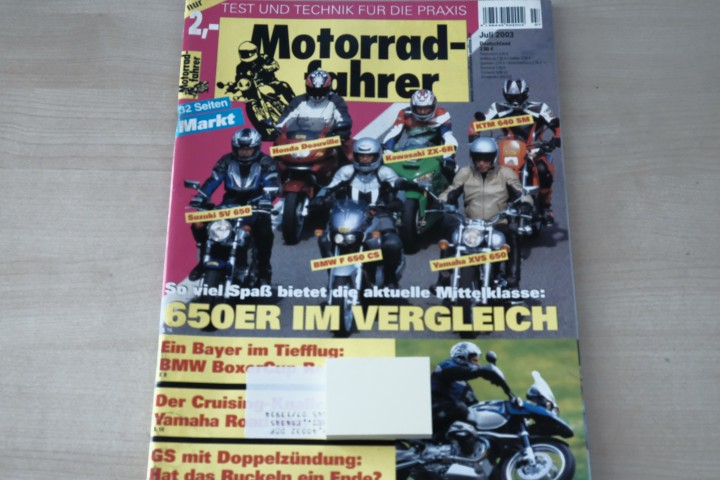 Deckblatt Motorradfahrer (07/2003)