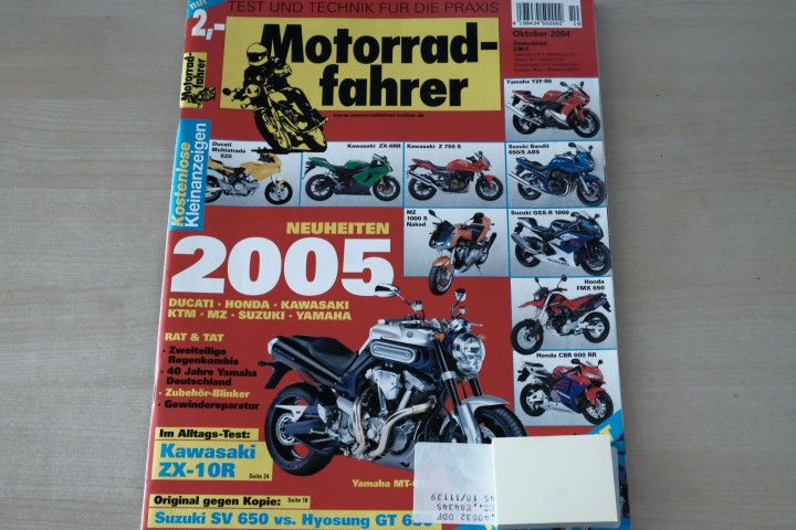 Deckblatt Motorradfahrer (10/2004)